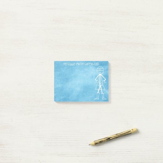 Post-it® Message de Papa Père - Chalkboard bleu (Sur un bureau)