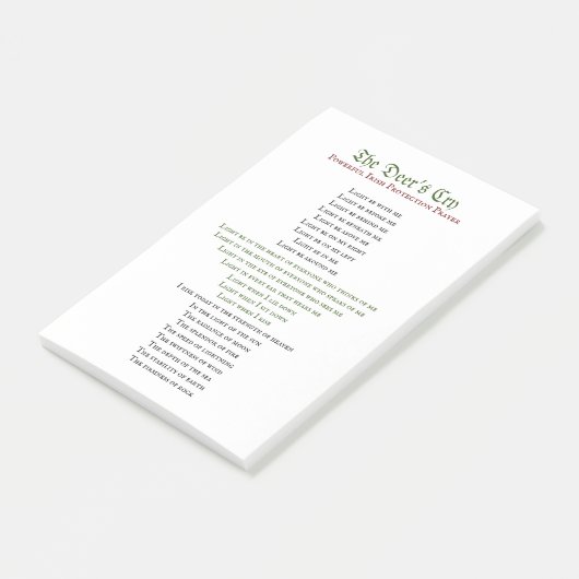 Post-it® Message de prière de protection des cerfs Il note (Incliné)