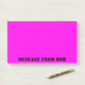 Post-it® Message Fuchsia de Dayglow 10 x 6 (Sur un bureau)