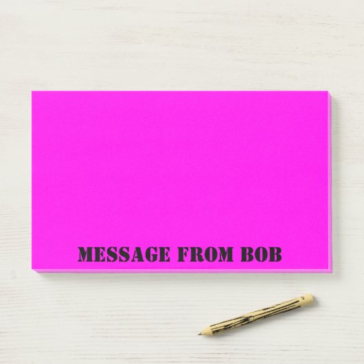 Post-it® Message Fuchsia de Dayglow 10 x 6 (Sur un bureau)