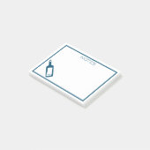 Post-it® Message nautique dans une bouteille bleu océan (Incliné)