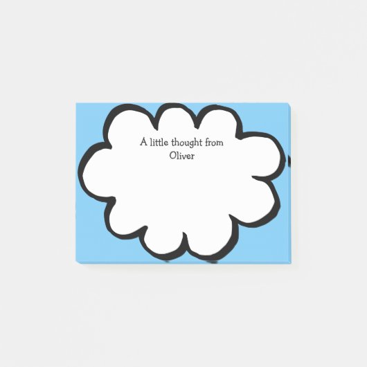 Post-it® Message personnalisé avec un nom mignon nuage (Devant)