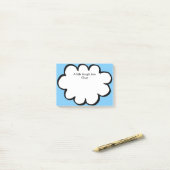Post-it® Message personnalisé avec un nom mignon nuage (Sur un bureau)
