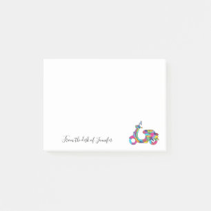 Post-it® Message personnalisé pour cyclomoteur Rainbow Mot
