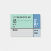 Post-it® Message téléphonique personnalisé avec nom pour le (Devant)