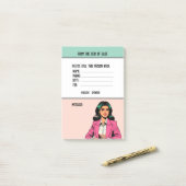 Post-it® Message téléphonique professionnel avec nom person (Sur un bureau)