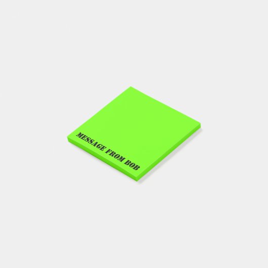 Post-it® Message vert 3 x 3 de Dayglow (Incliné)
