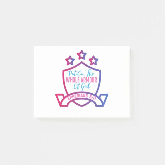 Post-it® Mets Sur Toute L'Armure De Dieu La Foi Chrétienne (Devant)