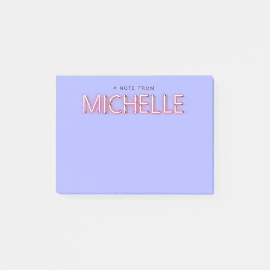 Post-it® Michelle nom dans lumière néon brillante nouveauté (Devant)