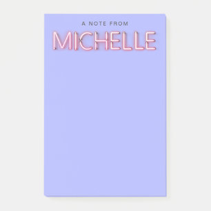 Post-it® Michelle nom dans lumière néon brillante nouveauté