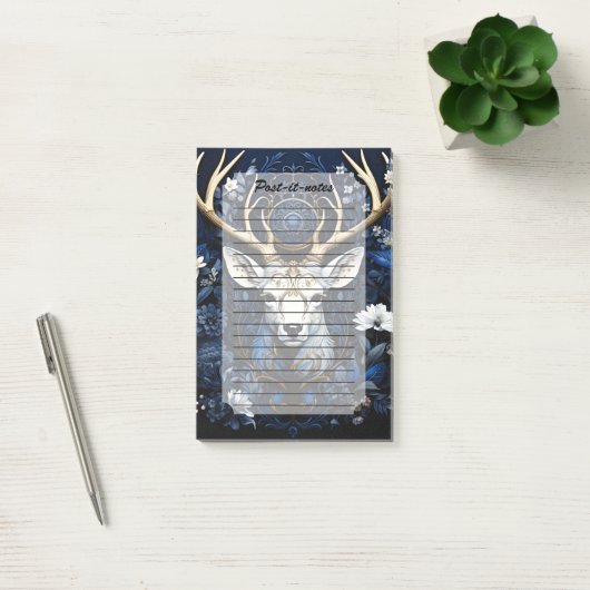 Post-it® Midnight Celestial Floral Gothic Deer (Bureau)