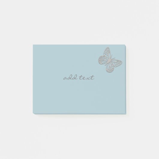 Post-it mignon avec le papillon argenté mignon (Devant)