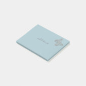 Post-it mignon avec le papillon argenté mignon (Incliné)