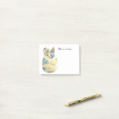 Post-it® mignon bleu chateau fleurs boho post il note (Sur un bureau)