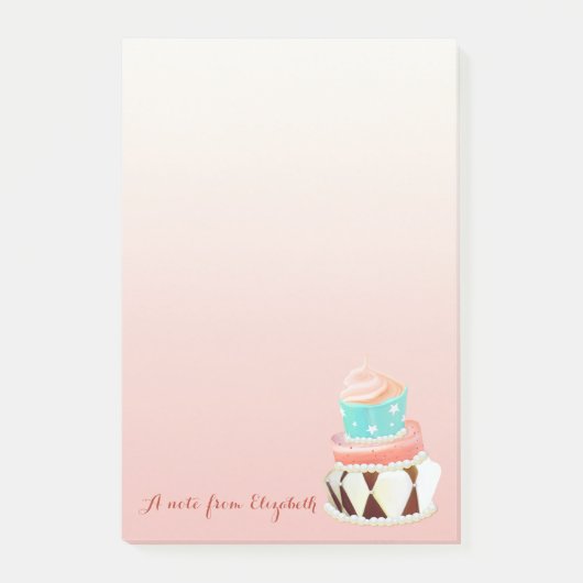 Post-it® Mignon Chic Fille , Gâteau (Devant)