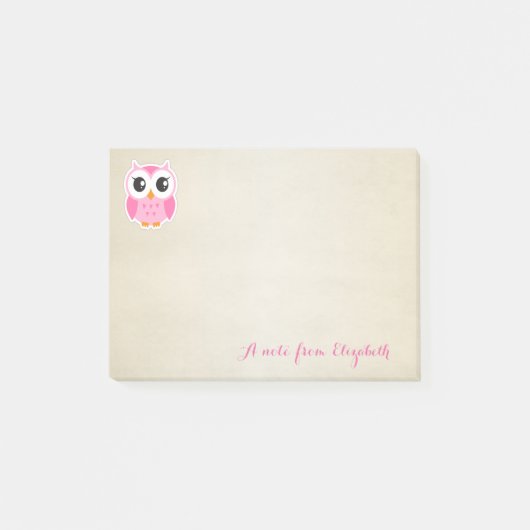 Post-it® Mignon Chic Fille Hibou (Devant)