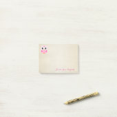 Post-it® Mignon Chic Fille Hibou (Sur un bureau)
