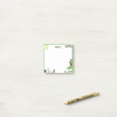 Post-it® Mignon coréen personnalisé vert (Sur un bureau)