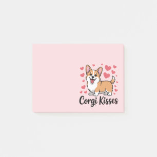 Post-it® Mignon Corgi Embrasse Maman Coeur Rose Amoureux de