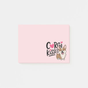 Post-it® Mignon Corgi Embrasse Maman Coeur Rose Amoureux de