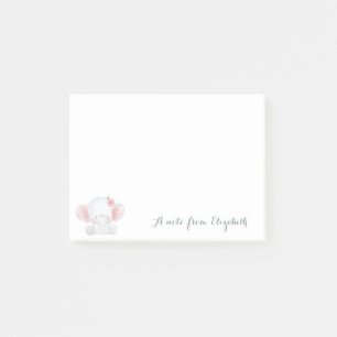 Post-it® Mignon Joli Élégant Féminin, bébé éléphant, fleur