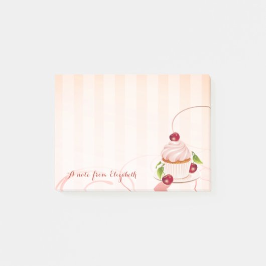 Post-it® Mignon Joli Élégant Féminin, Cupcake (Devant)