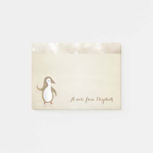 Post-it® Mignon Joli Élégant , Pingouin Heureux (Devant)