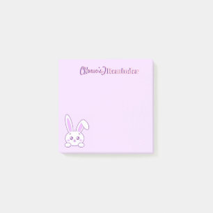 Post-it® Mignon Kawaii Pastel Violet Lapin Personnalisé qui