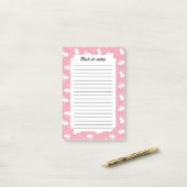 Post-it® Mignon Lapin Kawaii Rose Doodle (Sur un bureau)