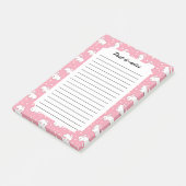 Post-it® Mignon Lapin Kawaii Rose Doodle (Incliné)