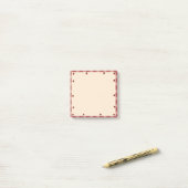 Post-it® Mignon thème fraise à carreaux rouges et blancs (Sur un bureau)
