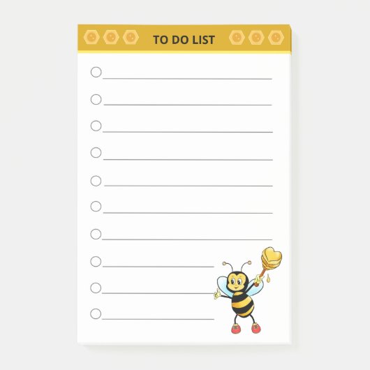 Post-it® Mignonne abeille à miel sur fond blanc (Devant)