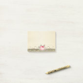 Post-it® Mignonne Adorable Élégante Stylée Rose (Sur un bureau)