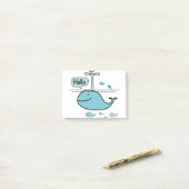 Post-it® mignonne baleine, dis bonjour sur la mer (Sur un bureau)