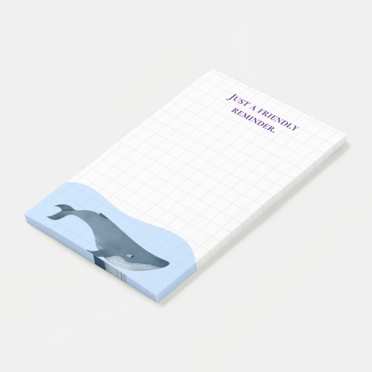 Post-it® Mignonne baleine Rappel simple (Incliné)