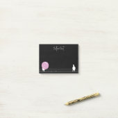 Post-it® Mignonne Bubblegum Birds sur un fil noir (Sur un bureau)