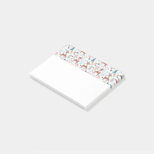 Post-it® Mignonne cerf en Forêt Whimsical Noël Motif (Incliné)
