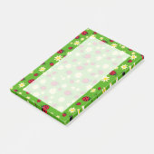 Post-it® mignonne coccinelle et marguerite vert motif (Incliné)