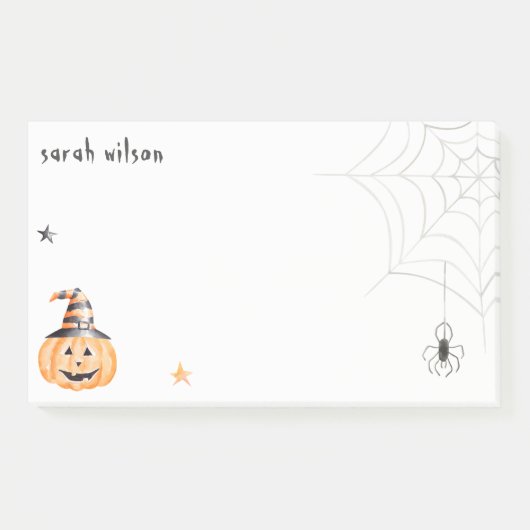 Post-it® Mignonne Éffrayante Halloween Citrouille Spider We (Devant)