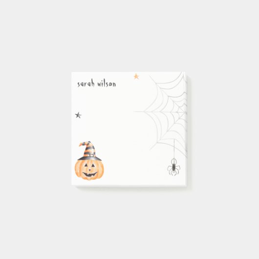 Post-it® Mignonne Éffrayante Halloween Citrouille Spider We (Devant)