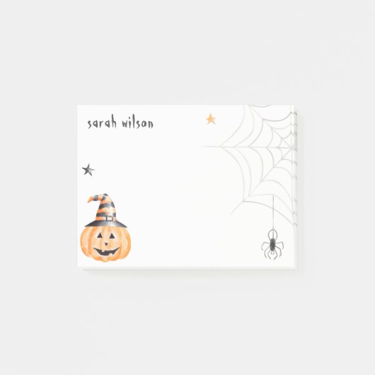 Post-it® Mignonne Éffrayante Halloween Citrouille Spider We (Devant)