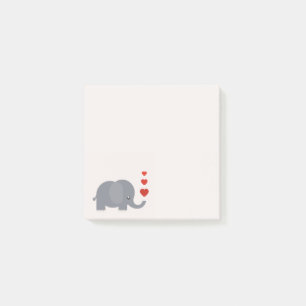 Post-it® Mignonne éléphant coeur papeterie d'art de fille