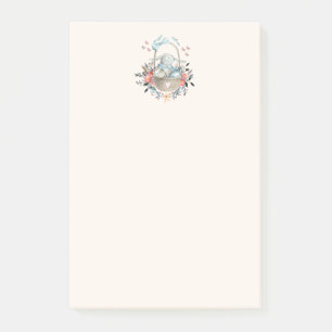 Post-it® Mignonne lapin dans un panier avec des oeufs et de