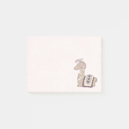 Post-it® Mignonne Llama Princesse portant une couronne (Devant)