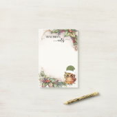 Post-it® Mignonne maître de la chouette de Noël (Sur un bureau)