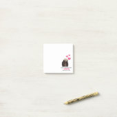 Post-it® Mignonne Otter avec les coeurs Saint-Valentin Humo (Sur un bureau)