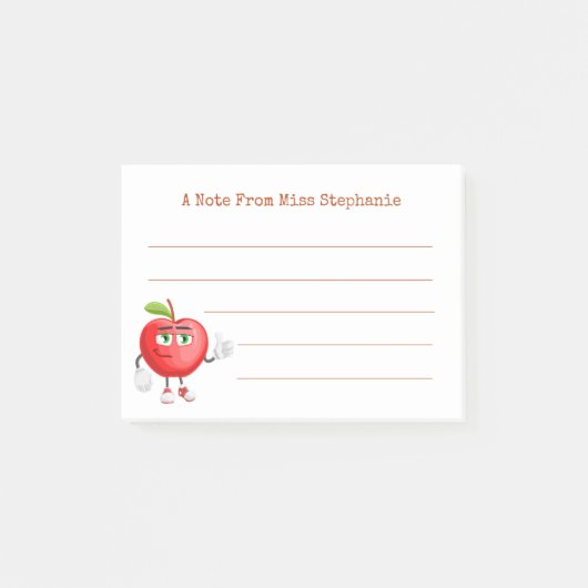 Post-it® Mignonne Pomme Pouce De L'Enseignant (Devant)