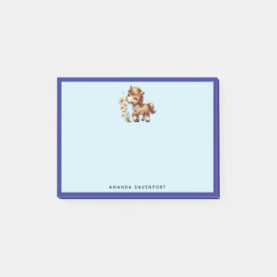 Post-it® Mignonne Pony Mange Manger Des Marguerites