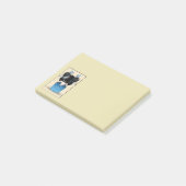 Post-it® Mignonne Poupée Japonaise Kokeshi Habillée En Bleu (Incliné)