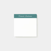 Post-it® Mignonne Simple Dark Green Monogramme Nom complet (Devant)